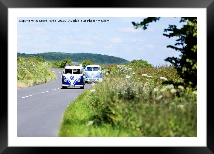 Classic VW Camper Vans Framed Mounted Print by Steve Hyde