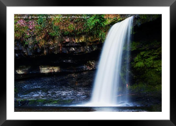 Sgwd Gwladus waterfall or Lady Falls in the Brecon Framed Mounted Print by Steve Hyde
