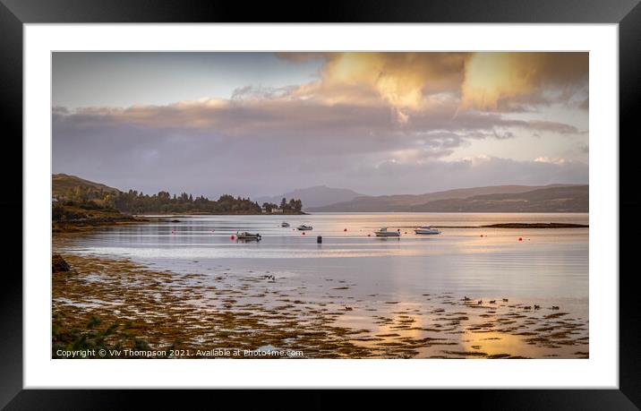 Salen Bay Sunset Framed Mounted Print by Viv Thompson
