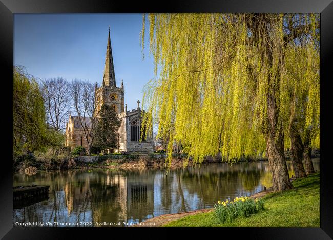 The Church & the Willow Framed Print by Viv Thompson