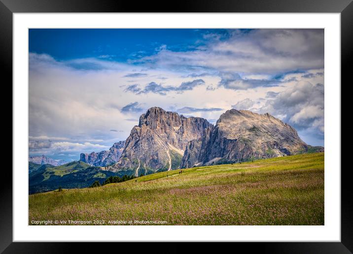 Walking in the Seiser Alm Framed Mounted Print by Viv Thompson