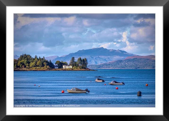 Tranquil Waters of Salen Bay Framed Mounted Print by Viv Thompson