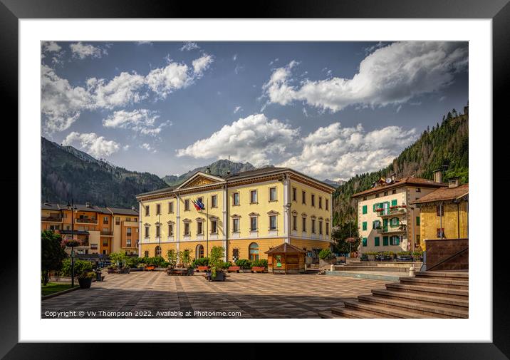 Predazzo Town Square Framed Mounted Print by Viv Thompson