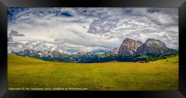 Dolomite Panorama  Framed Print by Viv Thompson