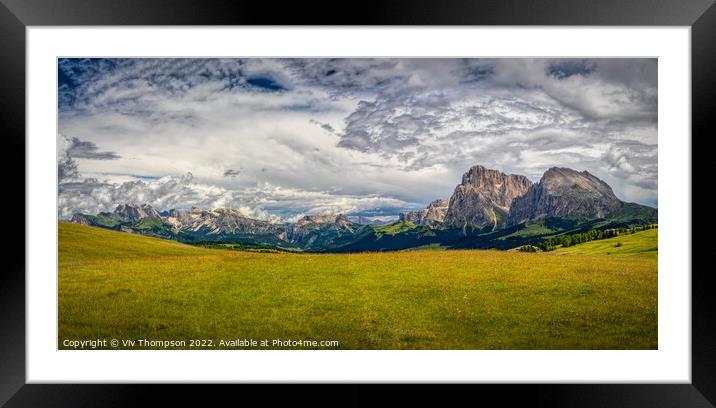 Dolomite Panorama  Framed Mounted Print by Viv Thompson