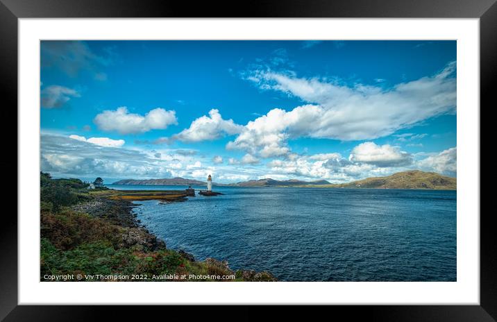 Majestic Tobermory Lighthouse and the Sound of Mul Framed Mounted Print by Viv Thompson