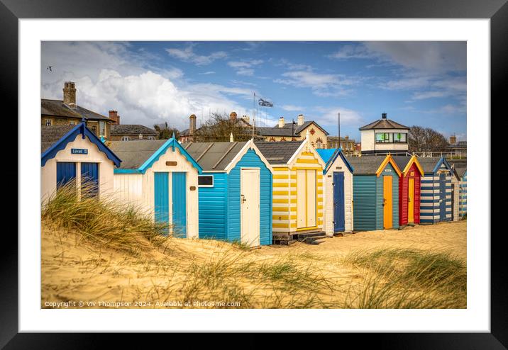 Huts and Dunes Framed Mounted Print by Viv Thompson