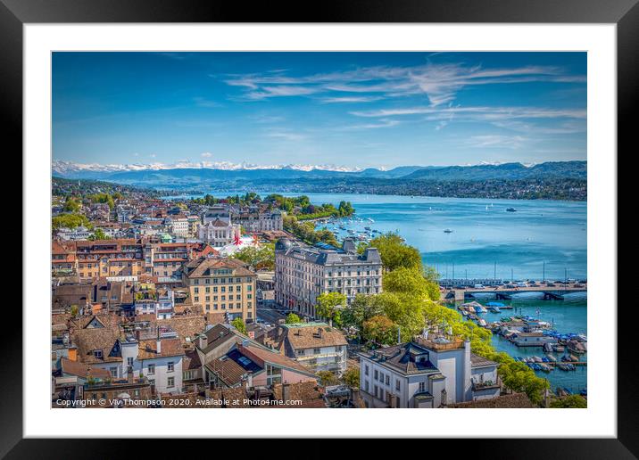Zurich and Beyond Framed Mounted Print by Viv Thompson