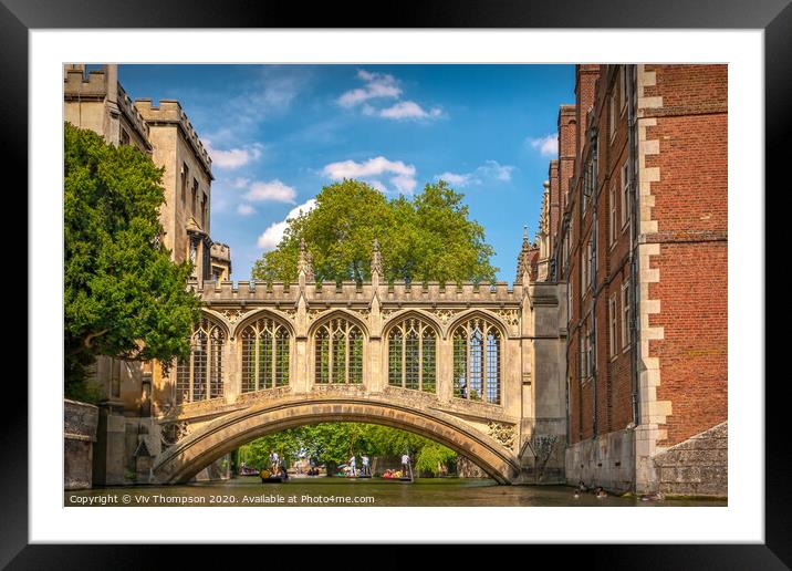 Punting on the River Cam Framed Mounted Print by Viv Thompson