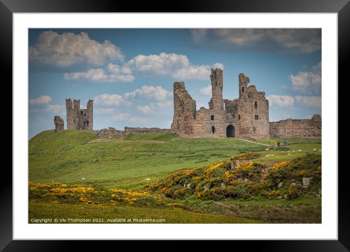 Dunstanburgh Castle Framed Mounted Print by Viv Thompson