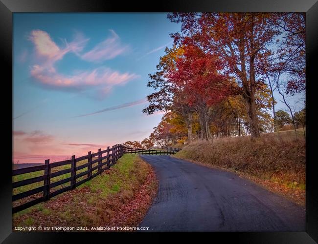 Driving into the Sunset Framed Print by Viv Thompson