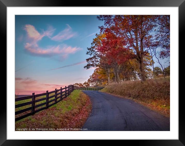 Driving into the Sunset Framed Mounted Print by Viv Thompson
