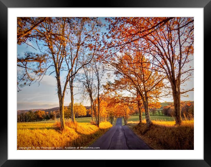 October Road Framed Mounted Print by Viv Thompson