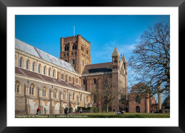 St Alban's Cathedral  Framed Mounted Print by Viv Thompson