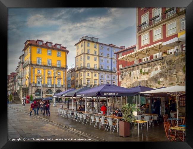 Vibrant Porto on a Rainy Day Framed Print by Viv Thompson