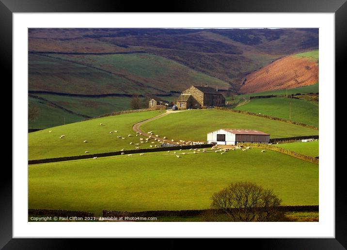 The Yorkshire dales. Framed Mounted Print by Paul Clifton