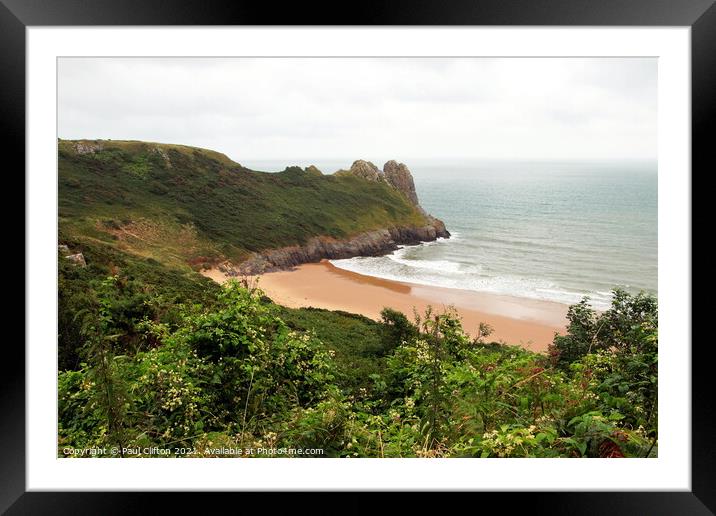 Tor bay on the Gower. peninsular Framed Mounted Print by Paul Clifton