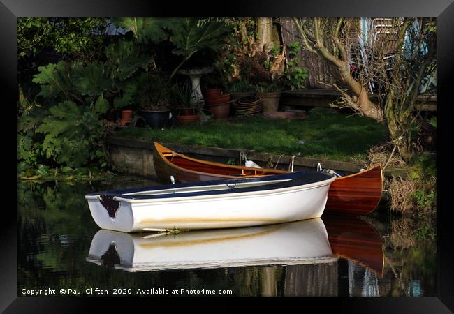 Boats on the river. Framed Print by Paul Clifton