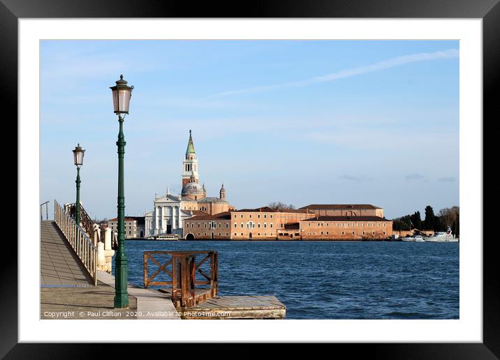 San Giorgio Maggiore in Venice. Framed Mounted Print by Paul Clifton