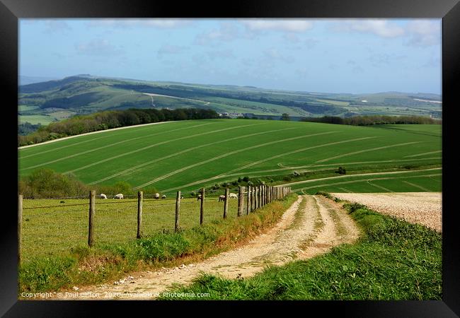 South downs view Framed Print by Paul Clifton