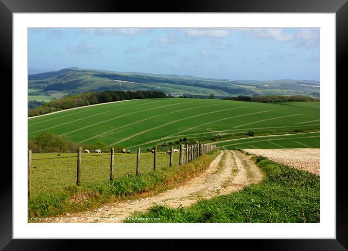 South downs view Framed Mounted Print by Paul Clifton