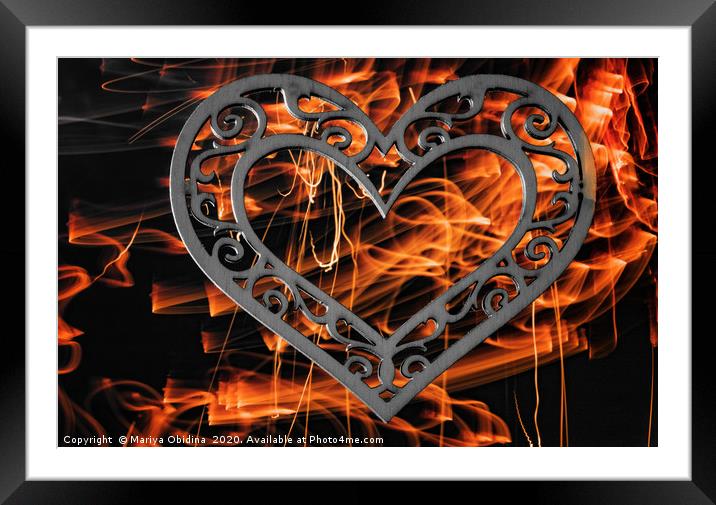 Fire love Framed Mounted Print by Mariya Obidina