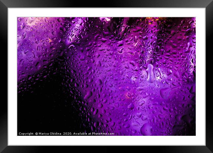Purple drops Framed Mounted Print by Mariya Obidina