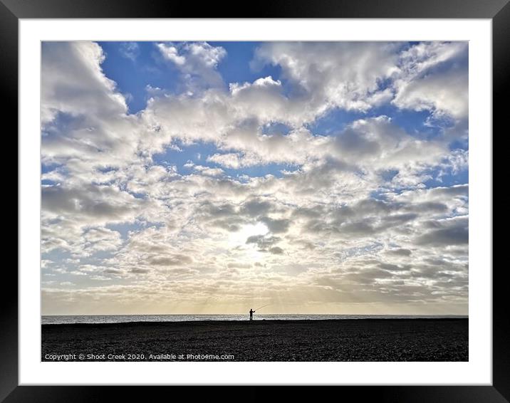 The Lone Fisherman Framed Mounted Print by Shoot Creek