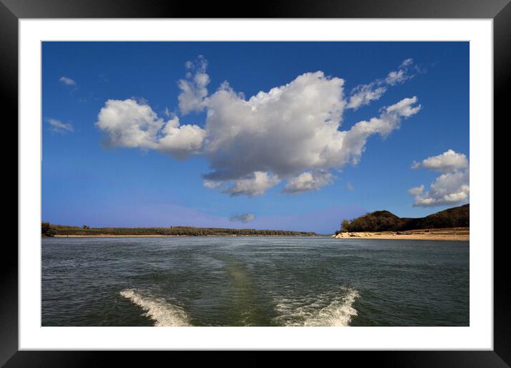 Clouds over the Danube River Framed Mounted Print by liviu iordache