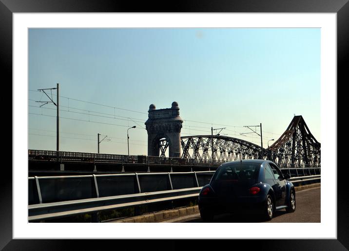 The bridge over the Danube Fetesti-Cernavoda  Framed Mounted Print by liviu iordache