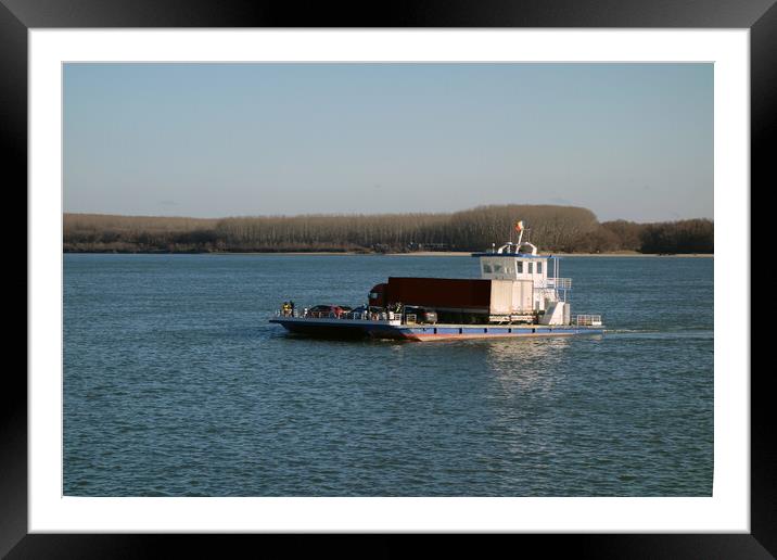 ferry on the Danube  Framed Mounted Print by liviu iordache