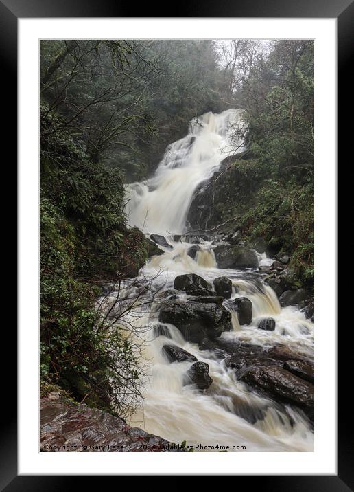 Waterfall Framed Mounted Print by Gary Lane
