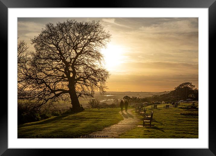 Sunset Walk with glorious views Framed Mounted Print by Gary Lane