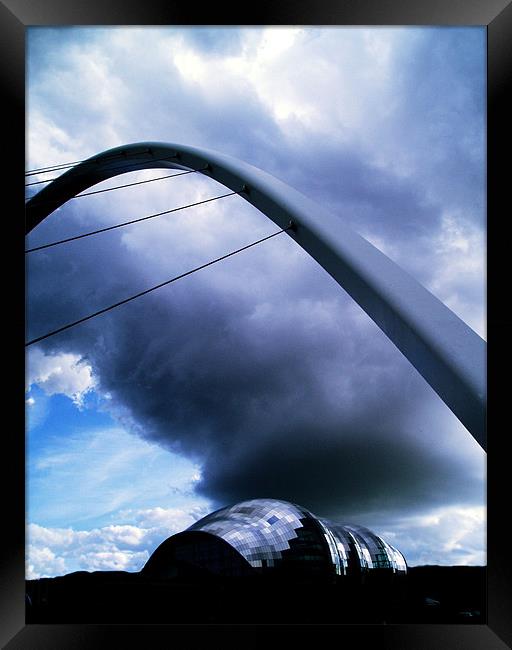 Tyne - Sage Millennium Bridge and Cloud  Framed Print by David Turnbull