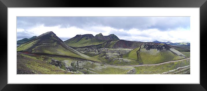 Iceland - Green hills and Volcanic remains - Iceland  Framed Mounted Print by David Turnbull