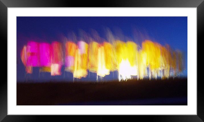 Flags flood lit Tynemouth Castle Festival  Framed Mounted Print by David Turnbull