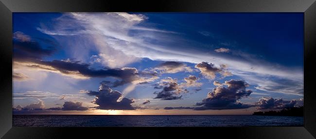 Barbados - Sunset 1  Framed Print by David Turnbull