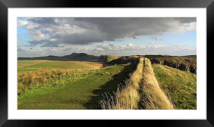 Landscape - Roman Wall  Framed Mounted Print by David Turnbull