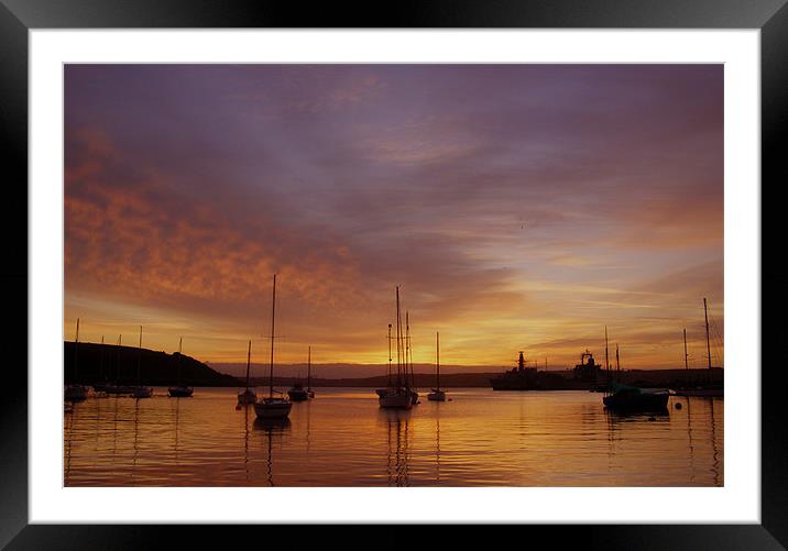 Coast -  Falmouth Dawn 140707  Framed Mounted Print by David Turnbull