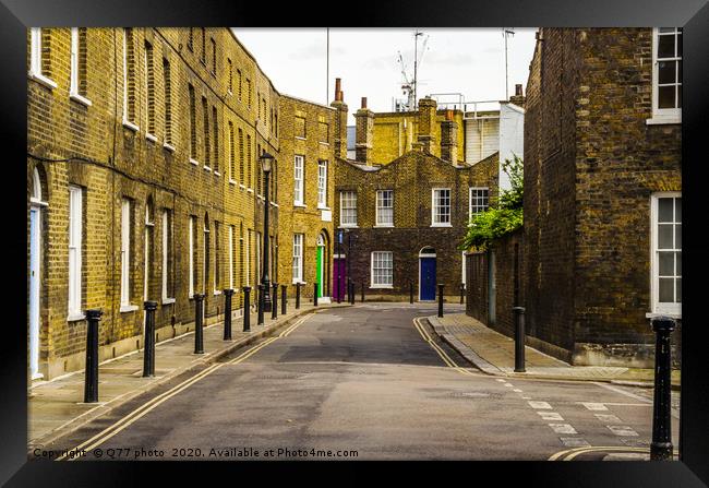 Typical old English buildings, low brick buildings Framed Print by Q77 photo