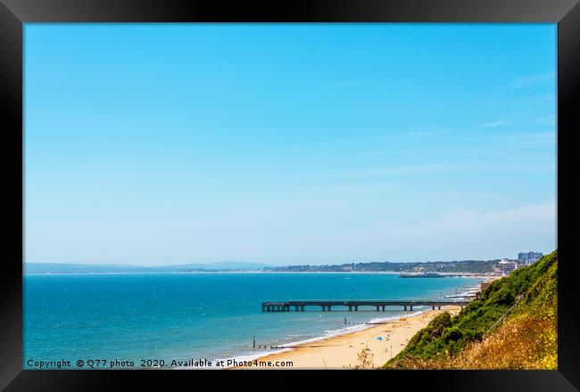 Sandy beach and blue ocean, beautiful sunny day, p Framed Print by Q77 photo