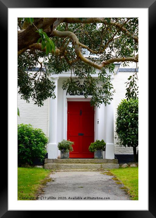 stylish entrance to a residential building, an int Framed Mounted Print by Q77 photo