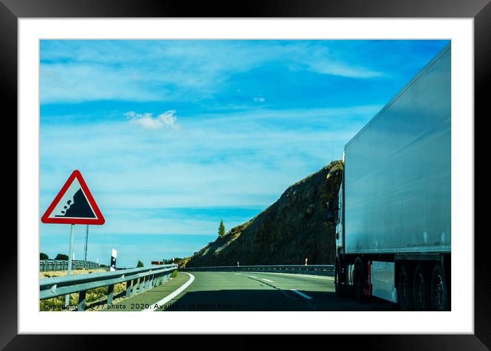 Fast road in the mountains in Spain, beautiful lan Framed Mounted Print by Q77 photo