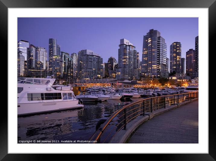 Coal Harbour Sunset Framed Mounted Print by Bill Moores
