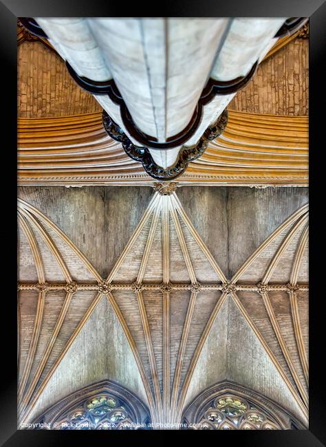 Looking Up Lincoln Cathedral Framed Print by Rick Lindley