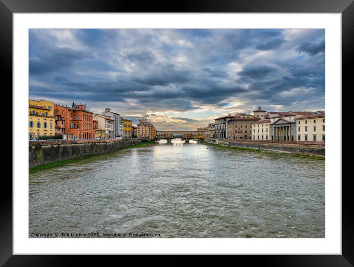 Ponte Vecchio Florence Framed Mounted Print by Rick Lindley