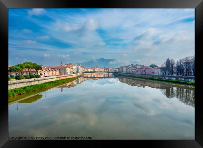 Arno River Pisa Framed Print by Rick Lindley