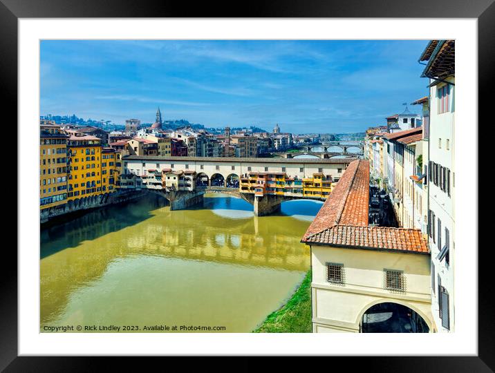 Ponte Vecchio Florence Framed Mounted Print by Rick Lindley