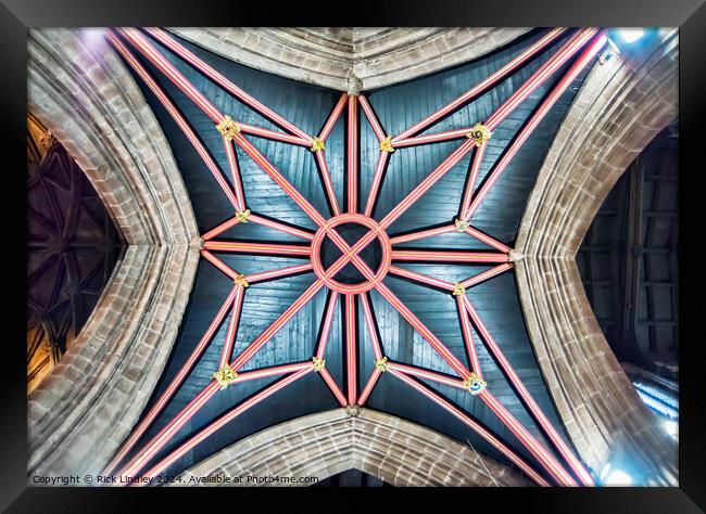 Looking Up St Marys Nantwich Framed Print by Rick Lindley