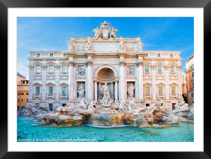 Trevi Fountain Framed Mounted Print by Rick Lindley